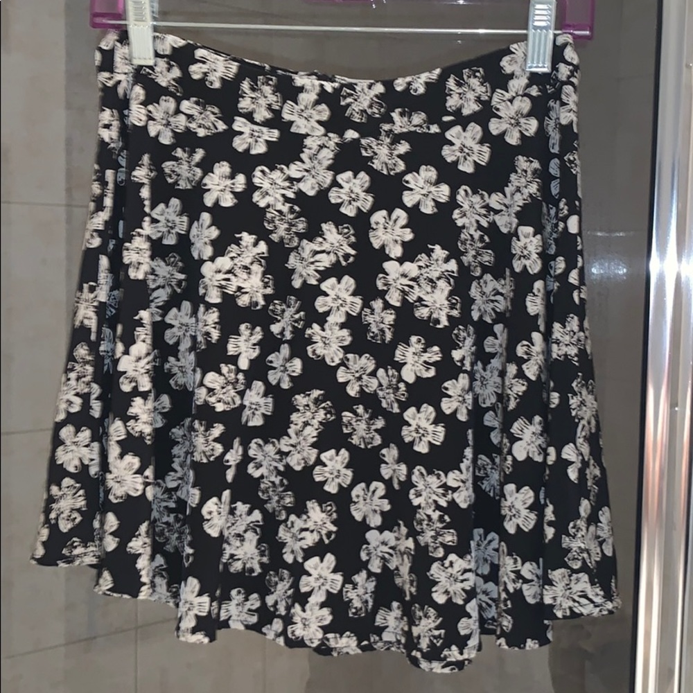 Black mini skirt with flowers